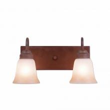 Avalanche Ranch Lighting H32201TT-02 - Wasatch Double Bath Vanity Light - Rustic Plain - Two-Toned Amber Cream Bell Glass