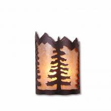 Avalanche Ranch Lighting M13214AL-27 - Cascade Sconce Small - Spruce Tree - Almond Mica Shade - Rustic Brown Finish