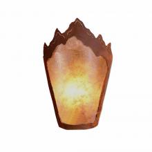 Avalanche Ranch Lighting M15201AL-02 - Decatur Sconce - Rustic Plain - Almond Mica Shade - Rust Patina Finish