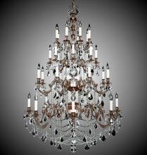 American Brass & Crystal CH9583-A-01G-PI - 32 Light Rosetta Chandelier