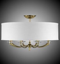 American Brass & Crystal FM5437-32G-36G-ST-GL - 32 inch Kensington Drum Shade Flush Mount