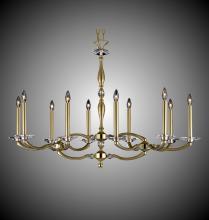 American Brass & Crystal IL5346-32G-36G-ST - 10 Light Kensington Island Light