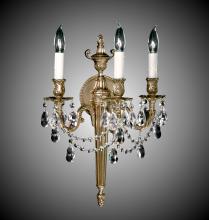 American Brass & Crystal WS2113-ALN-07G-PI - 3 Light Torch Wall Sconce