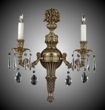 American Brass & Crystal WS9062-A-07G-PI - 2 Light Finisterra Torch Wall Sconce