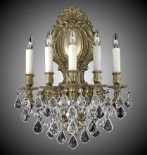 American Brass & Crystal WS9429-OTK-04G-ST - 5 Light Fleur-De-Lis Large Wall Sconce