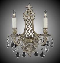 American Brass & Crystal WS9452-ALN-07G-PI - 2 Light Lattice Small Wall Sconce