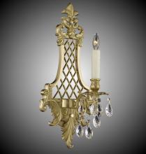 American Brass & Crystal WS9453-ALN-07G-PI - 1 Light Lattice Medium Wall Sconce