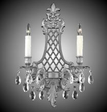 American Brass & Crystal WS9454-ALN-07G-PI - 2 Light Lattice Medium Wall Sconce