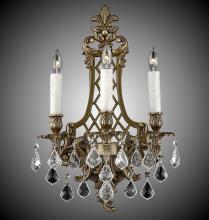 American Brass & Crystal WS9455-ALN-07G-PI - 3 Light Lattice Medium Wall Sconce