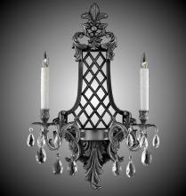 American Brass & Crystal WS9457-ALN-07G-PI - 2 Light Lattice Large Wall Sconce