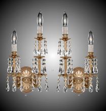 American Brass & Crystal WS9477LT-ALN-07G-PI - 2 Light Left Facing Stem Wall Sconce