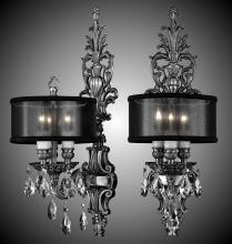 American Brass & Crystal WS9480-ALN-07G-PI-GL - 3 Light Shaded Extended Wall Sconce