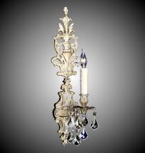 American Brass & Crystal WS9484-ALN-07G-PI - 1 Light Filigree Extended Top Wall Sconce