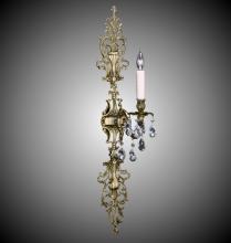 American Brass & Crystal WS9487-ALN-07G-PI - 1 Light Filigree Extended Top and Tail Wall Sconce