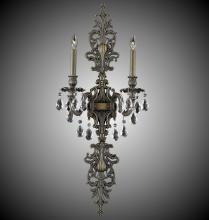 American Brass & Crystal WS9488-ALN-07G-PI - 2 Light Filigree Extended Top and Tail Wall Sconce