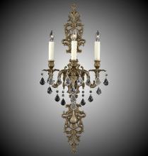 American Brass & Crystal WS9489-ALN-07G-PI - 3 Light Filigree Extended Top and Tail Wall Sconce