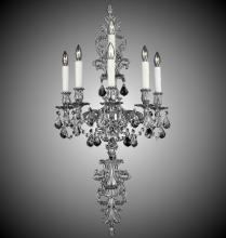 American Brass & Crystal WS9491-ALN-07G-PI - 5+1 Light Filigree Extended Top and Tail Wall Sconce