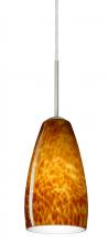 Besa Lighting 1BC-150918-MED-SN - Besa Chrissy Pendant Satin Nickel Amber Cloud 1x50W B10 Medium Base