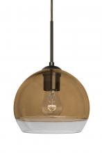 Besa Lighting 1JC-ALLY8AM-BR - Besa, Ally 8 Cord Pendant, Amber/Clear, Bronze Finish, 1x60W Medium Base