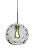 Besa Lighting 1JC-BOMYCL-EDIL-BR - Besa Bombay Cord Pendant, Clear, Bronze Finish, 1x8W LED Filament