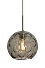 Besa Lighting 1JC-BOMYSM-EDIL-BR - Besa Bombay Cord Pendant, Smoke, Bronze Finish, 1x8W LED Filament