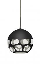 Besa Lighting 1JC-ROCKYBK-BR - Besa, Rocky Cord Pendant, Black, Bronze Finish, 1x60W Medium Base