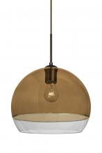 Besa Lighting 1JT-ALLY12AM-BR - Besa, Ally 12 Cord Pendant, Amber/Clear, Bronze Finish, 1x60W Medium Base