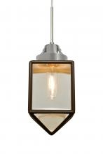 Besa Lighting 1JT-BRAVOBR-SN - Besa, Bravo Cord Pendant, Bronze/Gold Bubble, Satin Nickel Finish, 1x60W Medium Base