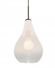 Besa Lighting 1JT-LEONWC-BR - Besa, Leon Cord Pendant, Milky White/Clear, Bronze Finish, 1x60W Medium base