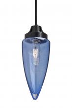 Besa Lighting 1JT-SULUBL-BK - Besa, Sulu Cord Pendant, Blue Bubble, Black Finish, 1x60W Medium Base