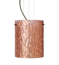 Besa Lighting 1KG-4006CS-LED-BR - Besa Tamburo 8 Pendant Stone Copper Foil Bronze 1x11W LED