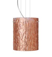 Besa Lighting 1KG-4006CS-LED-SN - Besa Tamburo 8 Pendant Stone Copper Foil Satin Nickel 1x11W LED