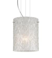 Besa Lighting 1KG-4006GL-SN - Besa Pendant Tamburo 8 Satin Nickel Glitter Stone 1x100W Medium Base