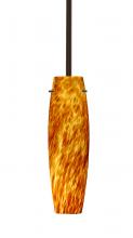 Besa Lighting 1TT-412118-BR - Besa Tu Tu Stem Pendant Bronze Amber Cloud 1x50W Candelabra