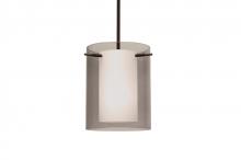 Besa Lighting 1TT-S00607-LED-BR - Besa Pendant Pahu 8 Bronze Transparent Smoke/Opal 1x11W LED