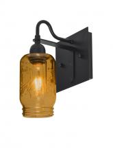 Besa Lighting 1WG-MILO4AM-BK - Besa Milo 4 Wall, Amber, Black Finish, 1x60W Medium Base