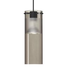 Besa Lighting 1XC-6527ES-BK - Besa Pendant Scope 7, Black Finish, Smoke/Frost 1x50W MAX GY6.35 Base