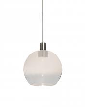 Besa Lighting 1XC-NEWTON6WC-LED-SN - Besa, Newton 6 Cord Pendant, Milky White/Clear, Satin Nickel Finish, 1x3W LED