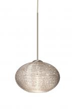 Besa Lighting 1XT-5612GL-LED-SN - Besa Pendant Lasso Satin Nickel Glitter 1x5W LED