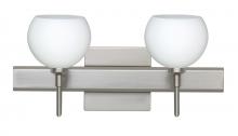 Besa Lighting 2SW-565807-LED-SN-SQ - Besa Wall With SQ Canopy Palla 5 Satin Nickel Opal Matte 2x5W LED