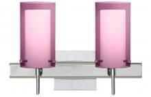 Besa Lighting 2SW-A44007-LED-CR-SQ - Besa Pahu 4 Wall With SQ Canopy 2SW Transparent Amethyst/Opal Chrome 2x5W LED