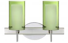 Besa Lighting 2SW-L44007-LED-CR - Besa Pahu 4 Wall 2SW Transparent Olive/Opal Chrome 2x5W LED