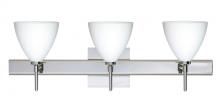 Besa Lighting 3SW-177907-CR-SQ - Besa Wall With SQ Canopy Mia Chrome Opal Matte 3x40W G9