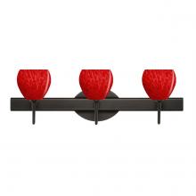 Besa Lighting 3SW-5605RC-LED-BR - Besa, Tay Tay Vanity, Red Cloud, Bronze Finish, 3x5W LED