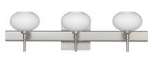 Besa Lighting 3SW-561207-LED-SN-SQ - Besa Wall With SQ Canopy Lasso Satin Nickel Opal Matte 3x5W LED