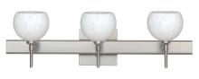 Besa Lighting 3SW-565819-LED-SN-SQ - Besa Wall With SQ Canopy Palla 5 Satin Nickel Carrera 3x5W LED