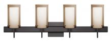 Besa Lighting 4SW-S44007-BR-SQ - Besa Pahu 4 Wall With SQ Canopy 4SW Transparent Smoke/Opal Bronze 4x40W G9