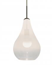 Besa Lighting J-LEONWC-LED-BR - Besa, Leon Cord Pendant for Multiport Canopy, Milky White/Clear, Bronze Finish, 1x9W