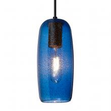 Besa Lighting J-PINOT9BL-BK-L - Besa, Pinot 9 Cord Pendant for Mulitport Canopy, Blue Bubble, Black FInish 1x60W Inca