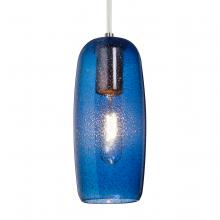 Besa Lighting J-PINOT9BL-SN-L - Besa, Pinot 9 Cord Pendant for Mulitport Canopy, Blue Bubble, Satin Nickel FInish 1x6